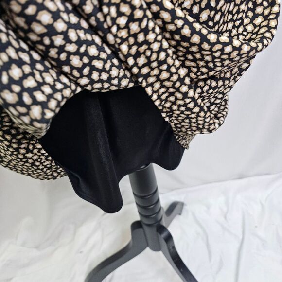 Altar'd State Black and Gold Puff Sleeve Smocked Waist Mini Dress Size Large - Picture 11 of 11